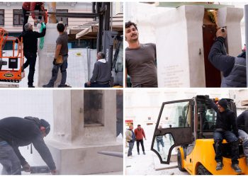 Slobodna Dalmacija – FOTO, VIDEO Scene s Pjace: Grad uklanja štandarac, radnici u oblaku prašine ‘napali’ spomenik. Sve smo snimili
