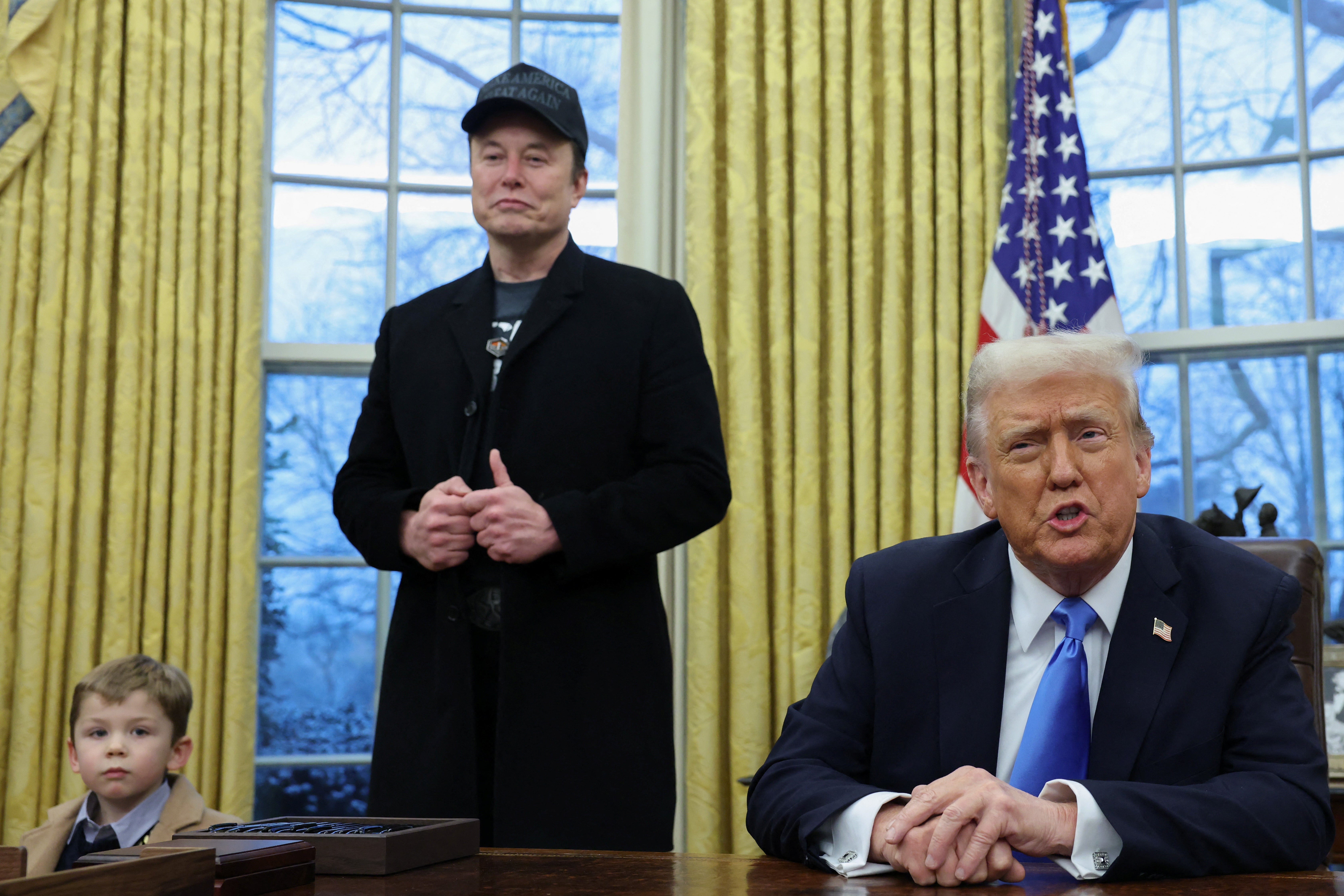 Elon Musk pojavljuje se u Ovalnom uredu s Donaldom Trumpom 11. veljače