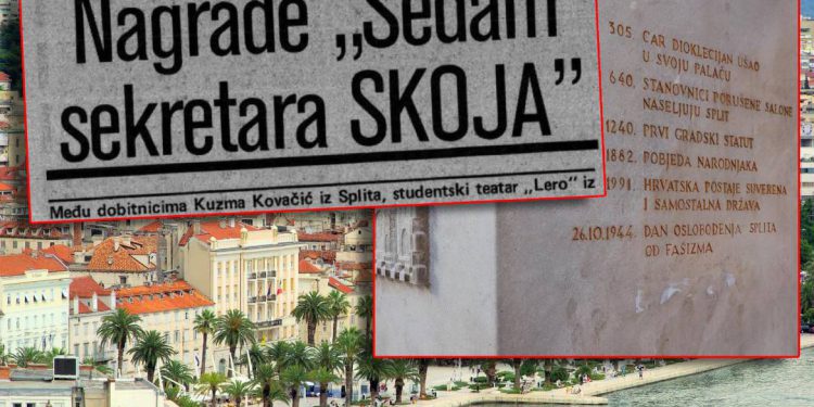 Umjetnik koji se buni protiv datuma oslobođenja Splita od fašista, dobitnik je prestižne komunističke nagrade Sedam sekretara SKOJ-a