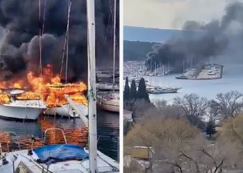 Veliki požar u lučici Spinut, izgorjele dvije brodice