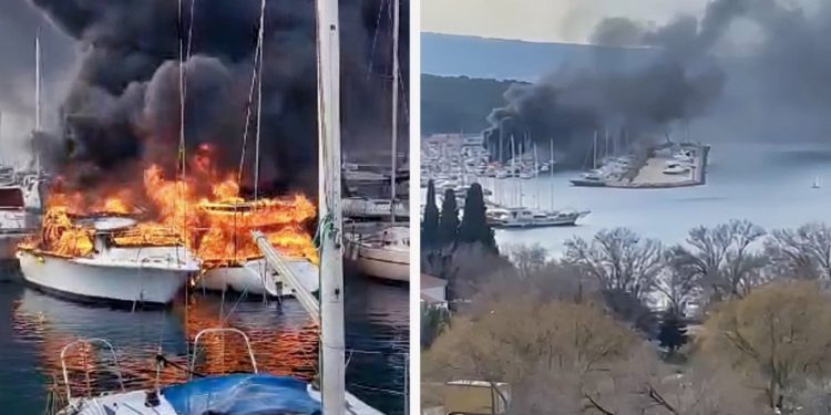 Veliki požar u lučici Spinut, izgorjele dvije brodice