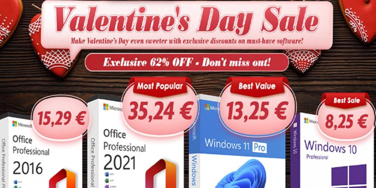 Zaslađujte svoj radni tijek ovog Valentinova s doživotnim Microsoft Officeom 2021 i Windows 11 – već od 10€!