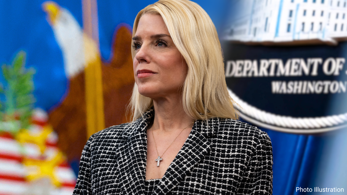 Pam Bondi i logotip DOJ -a