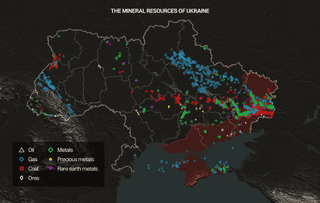 Karta koju je pružila ukrajinska grupa UnitedMedia 24 prikazuje mjesto kritičnih mineralnih resursa u cijeloj zemlji