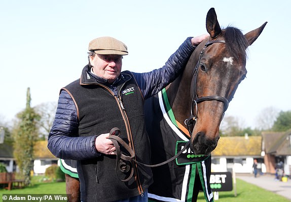 File photo dated 17-02-2025 of Nicky Henderson with Constitution Hill. Nicky Henderson is keen to confine last year's Cheltenham Festival nightmare to the history books as he once again prepares to lead the home defence at Prestbury Park. Issue date: Thursday March 6, 2025. PA Photo. See PA story RACING Cheltenham Henderson. Photo credit should read Adam Davy/PA Wire.