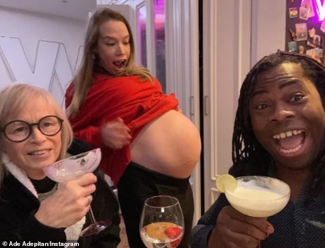 Ade je tri dana prije nego što je rodila njihovo prvo dijete podijelila ovu sliku trbuha svoje supruge prije nego što je rodila njihovo prvo dijete