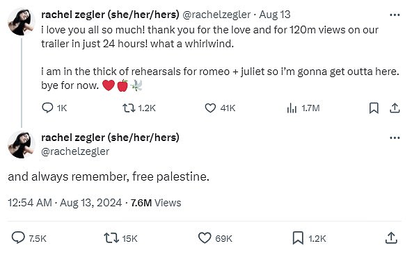 Plamenovi su tada bili omamljeni kad je Zegler podijelila prikolicu na vlastitim kanalima na društvenim mrežama i zahvalila fanovima što su joj poslali podršku, dodajući: 