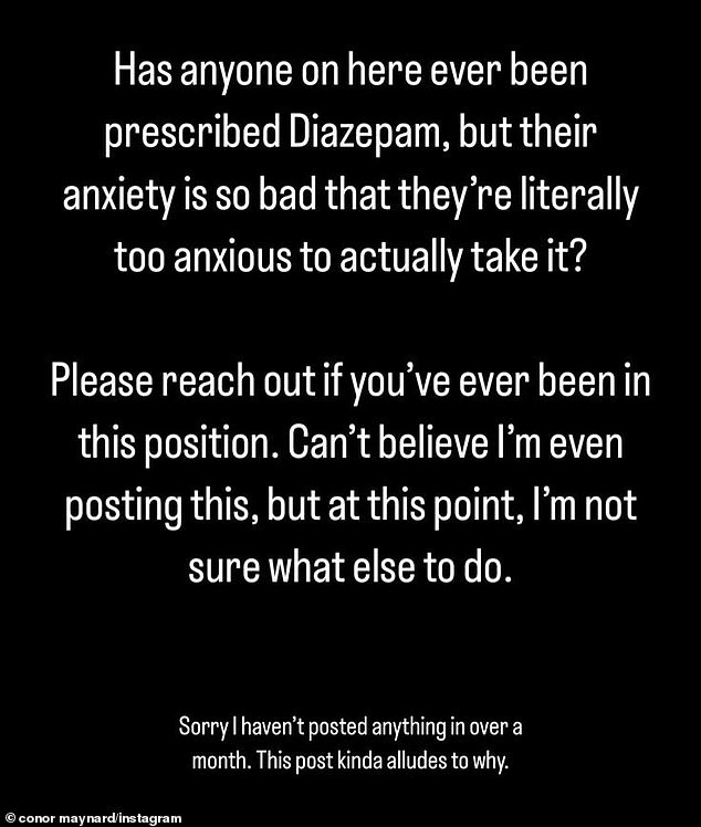 Došlo je nakon što je Conor u prosincu prekinuo višemjesečnu tišinu na društvenim medijima da tvrdi da je prethodno neotkrivena bitka s anksioznošću bila uzrok njegove iznenadne tišine