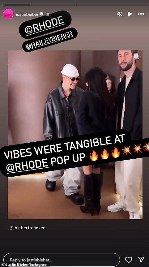Nakon videozapisa Justina koji djeluje vrtoglavica s obožavateljima za vrijeme supruge Hailey Baldwin Bieber u Rhode Pop-up u LA-u 19. veljače postao je viralan, njegov je predstavnik TMZ-u rekao da 