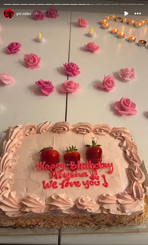 Njeni prijatelji i obitelj čak su imali rođendansku tortu u njezinu čast. Alyshin rođendan bio je 3. ožujka