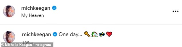 U kolovozu 2021. Michelle je aludirala na želju para da posjeduje dom na otoku dok je dijelila još jedan domaćin snimka s putovanja uz emojis ključa, kuće, zvijezda i srca