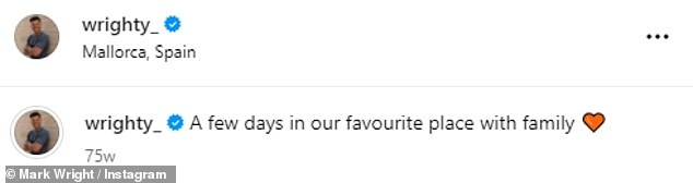 Mark je poznat po tome što je Mallorca svoje 'omiljeno mjesto'