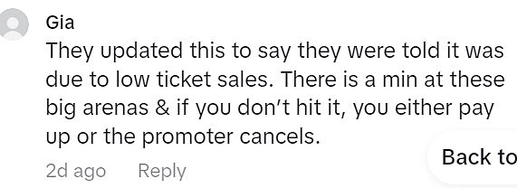 Još jedan obožavatelj čak je nagađao da je otkazan zbog 