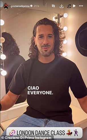 Ali u četvrtak je otišao na Instagram kako bi podijelio da se u travnju vratio u London kako bi podučavao Jive i Salsa