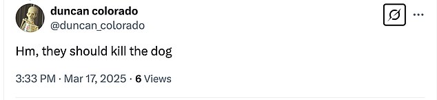 Jedan plakat rekao je da bi jednostavno trebali 'ubiti psa', a ne dopustiti stručnjacima da odrede što učiniti sa životinjom