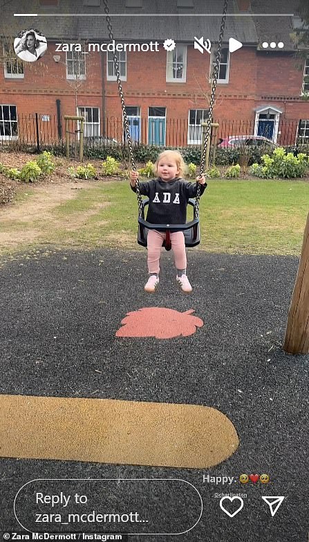 Zara je na zamahu podijelila slatki isječak kćeri svog prijatelja Charli Paton i izrazila koliko je 'sretna' u ovom trenutku