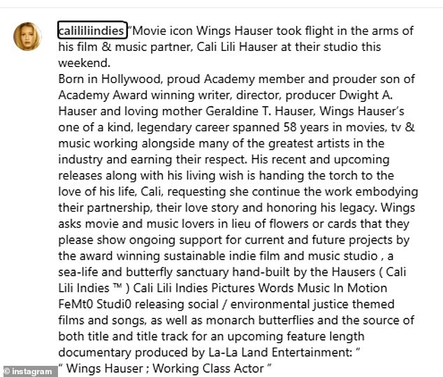 Njegova voljena supruga prekinula je njezinu tišinu u izjavi ovog tjedna