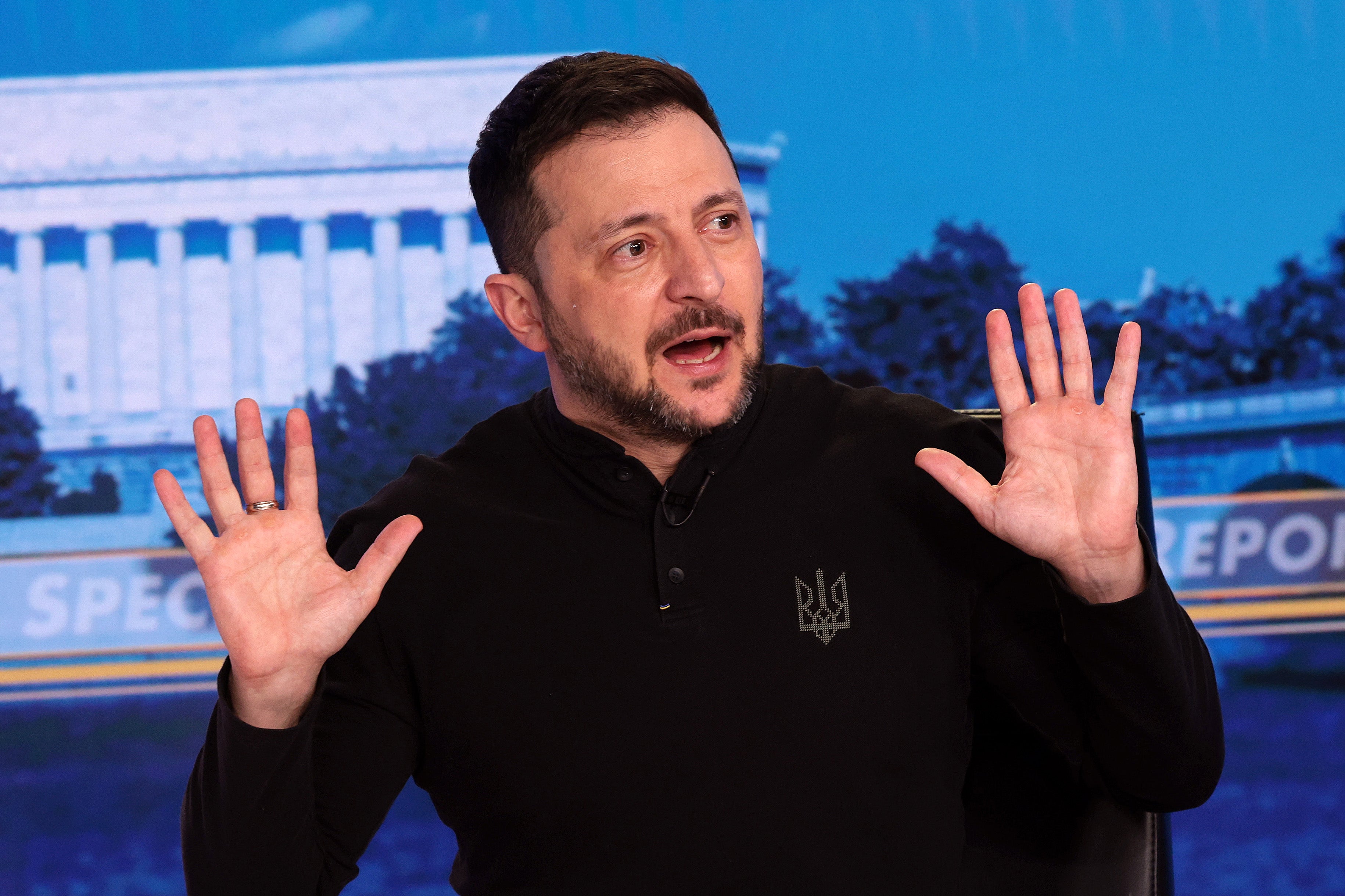 Ukrajinski predsjednik Volodymyr Zelensky govori tijekom intervjua za Fox News