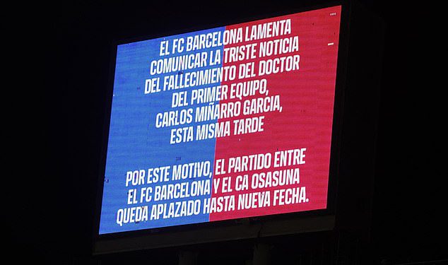 Barcelona vs Osasuna odgođena je nakon tragedije koja je uključivala osobu blizu svlačionice Laliga Giants