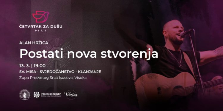 Četvrtak za dušu: Gost sljedećeg duhovnog susreta na Visokoj je Alan Hržica