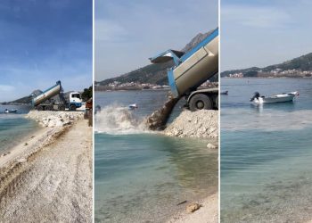 Devastacija podmorja na omiškom području: Kamion u more istresa stijene i zabranjenu zemlju