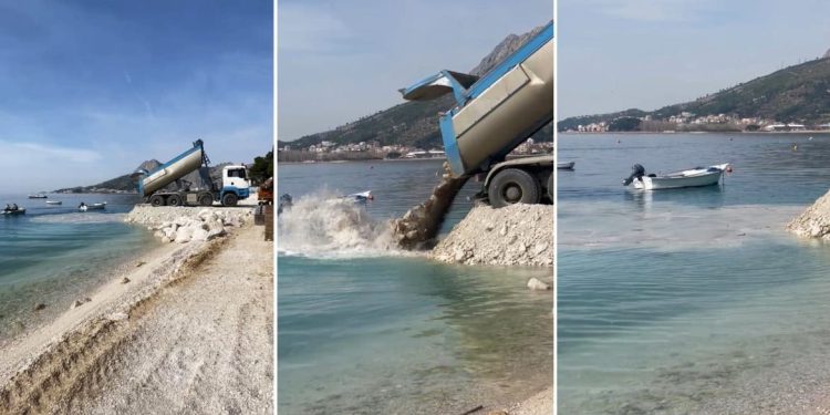 Devastacija podmorja na omiškom području: Kamion u more istresa stijene i zabranjenu zemlju