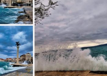 FOTO I VIDEO Ovako je na kaštelanskoj obali. More žestoko udara u rivu