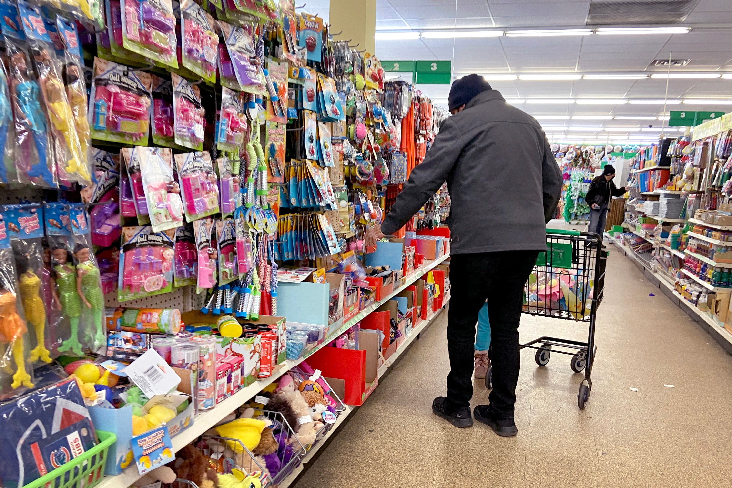 Kupac pregledava igračke u Dollar Tree u Chicagu, Illinois. Korisnička baza lanca prvenstveno je kupci srednjih prihoda u prigradskim područjima