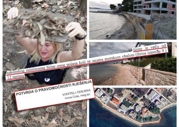 Granice pomorskog dobra u Sukošanu ispred novoizgrađenih vila, potvrđivala friško uhićena za primanje mita Ivona Cota i njena prijateljica i USKOK-ova svjedokinja