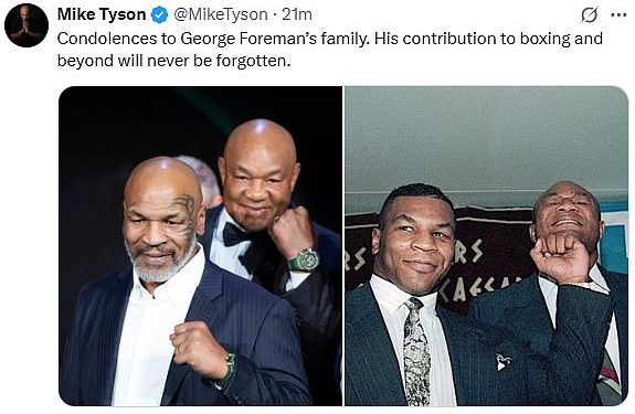 Mike Tyson prekida svoju tišinu o smrti Georgea Foremana