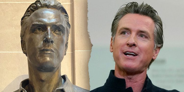 Newsom odgovara na tvrdnje da je potajno pomogao u financiranju brončanog poprsja od sebe