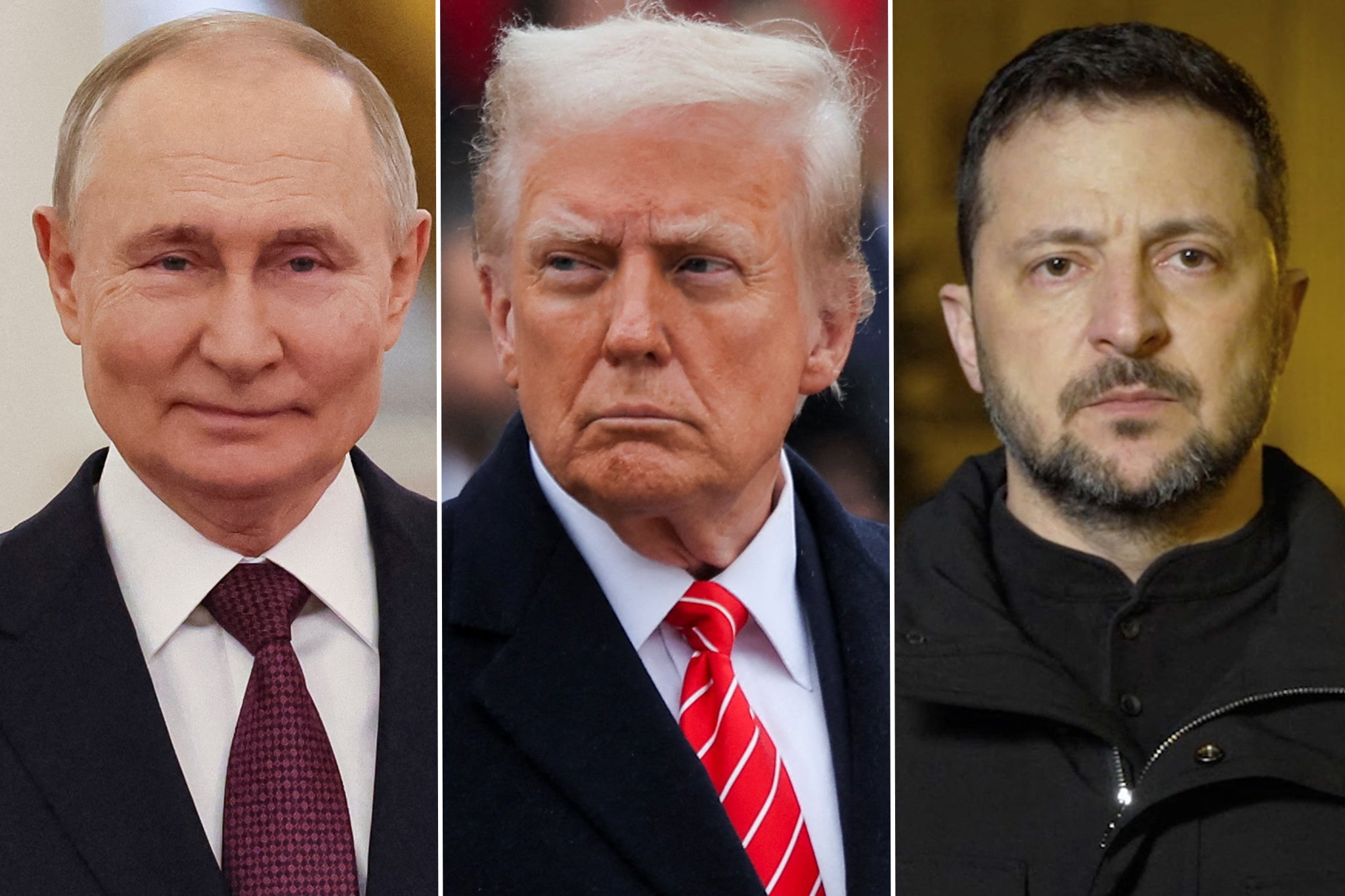 Vladimir Putin, Donald Trump i Volodymyr Zelensky