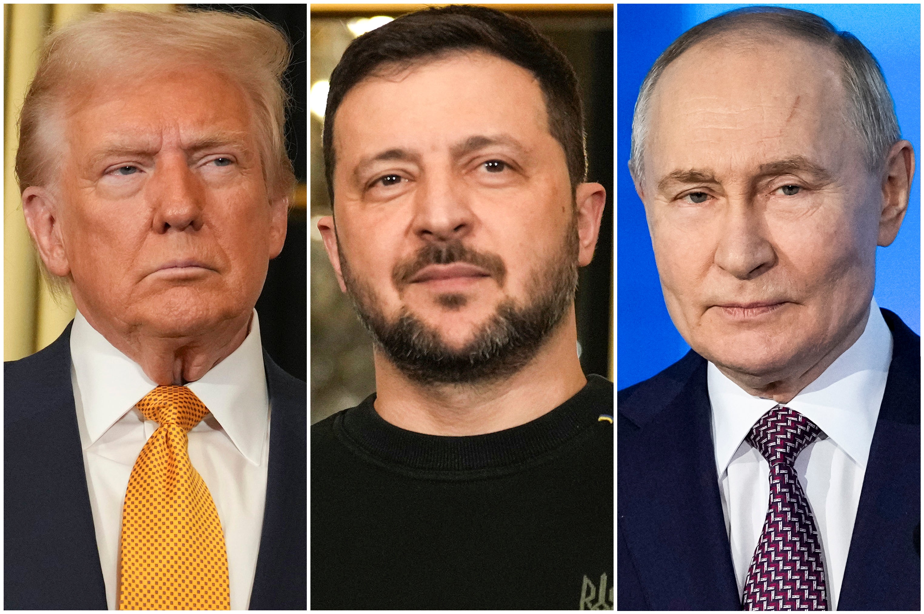 Donald Trump, Volodymyr Zelensky i Vladimir Putin
