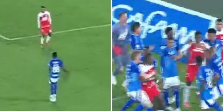 Stojeći na loptu: provokacija eksplodira borbu