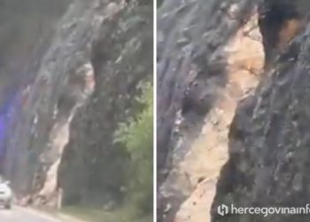VIDEO Nakon obilnih kiša pojavio se odron na M-17 kod Mostara