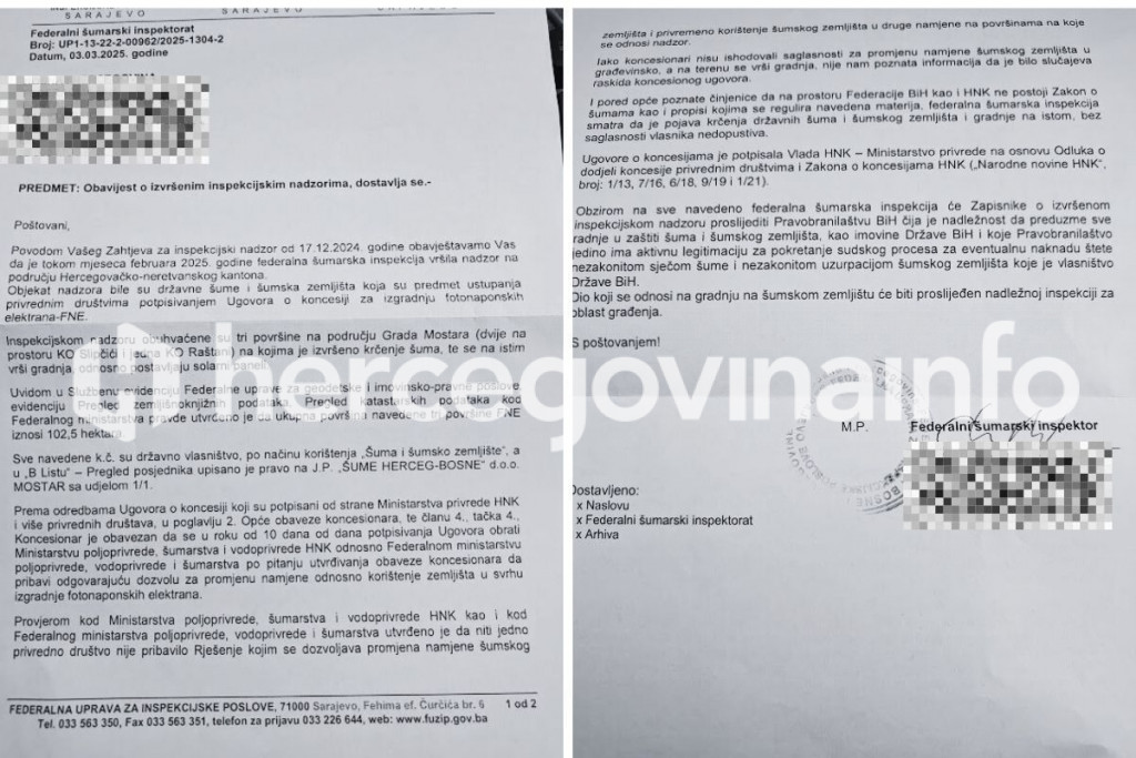Pretvorba šumsko zemljište solari HNŽ