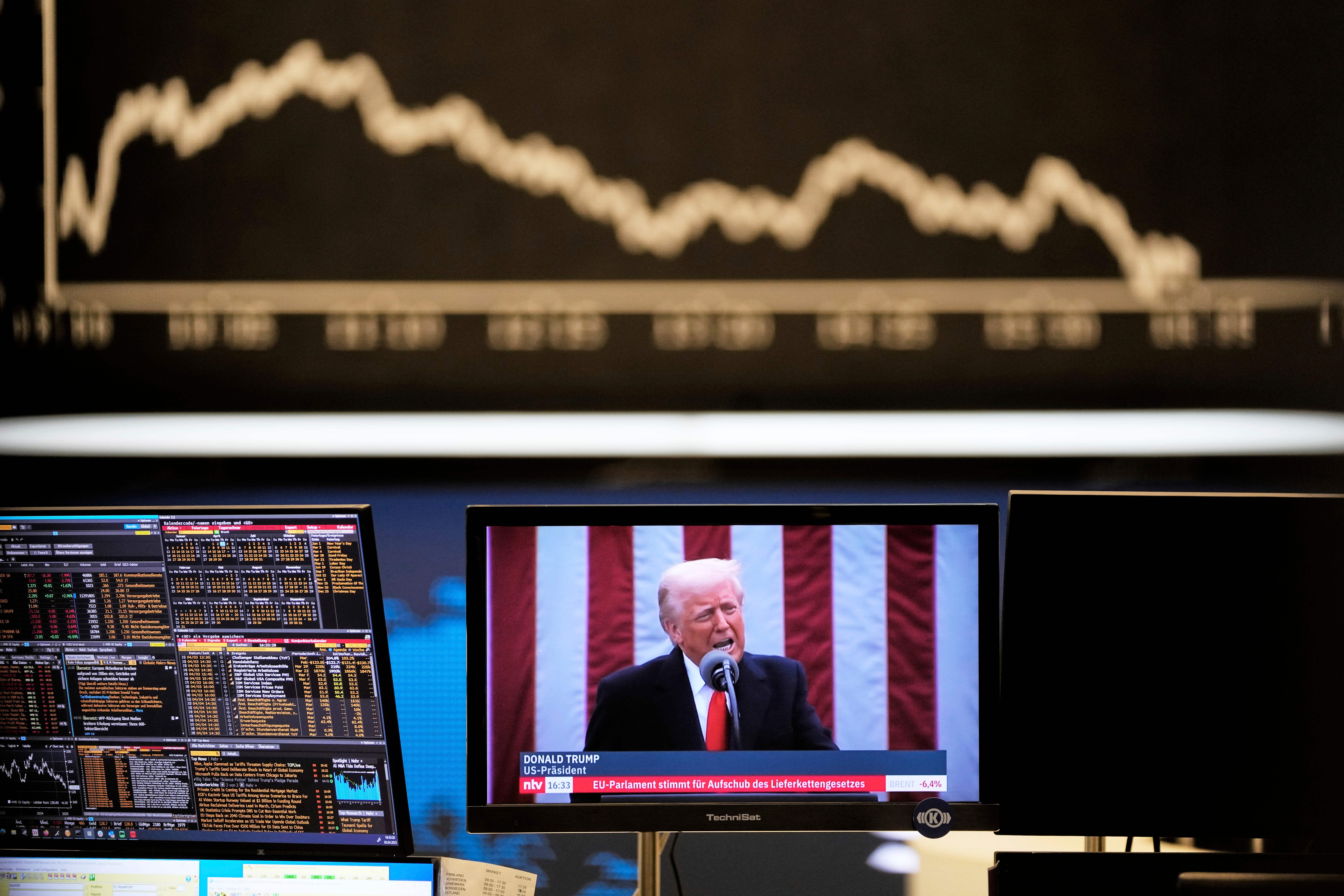 Tržišta dionica smanjena je više od 1.400 bodova prije nego što je otvaranje u petak signalizirao još jedan naporan dan za Wall Street uslijed tarifne najave predsjednika Donalda Trumpa