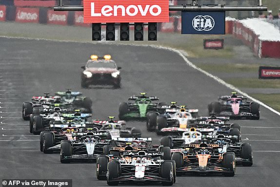 Drivers take the start of the Formula One Japanese Grand Prix at the Suzuka circuit in Suzuka, Mie prefecture, Japan on April 6, 2025. (Photo by MOHD RASFAN / AFP) (Photo by MOHD RASFAN/AFP via Getty Images)
