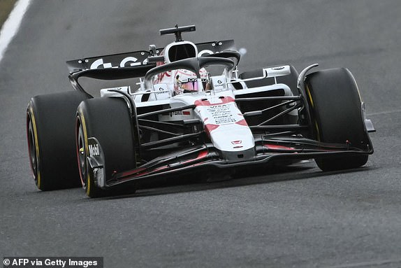 Red Bull Racing's Dutch driver Max Verstappen leads in the backstretch during the Formula One Japanese Grand Prix at the Suzuka circuit in Suzuka, Mie prefecture, Japan on April 6, 2025. (Photo by Toshifumi KITAMURA / AFP) (Photo by TOSHIFUMI KITAMURA/AFP via Getty Images)