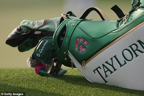 AUGUSTA, GEORGIA - APRIL 10: A detailed view of a golf bag on the first green during the first round of the 2025 Masters Tournament at Augusta National Golf Club on April 10, 2025 in Augusta, Georgia. (Photo by Andrew Redington/Getty Images)