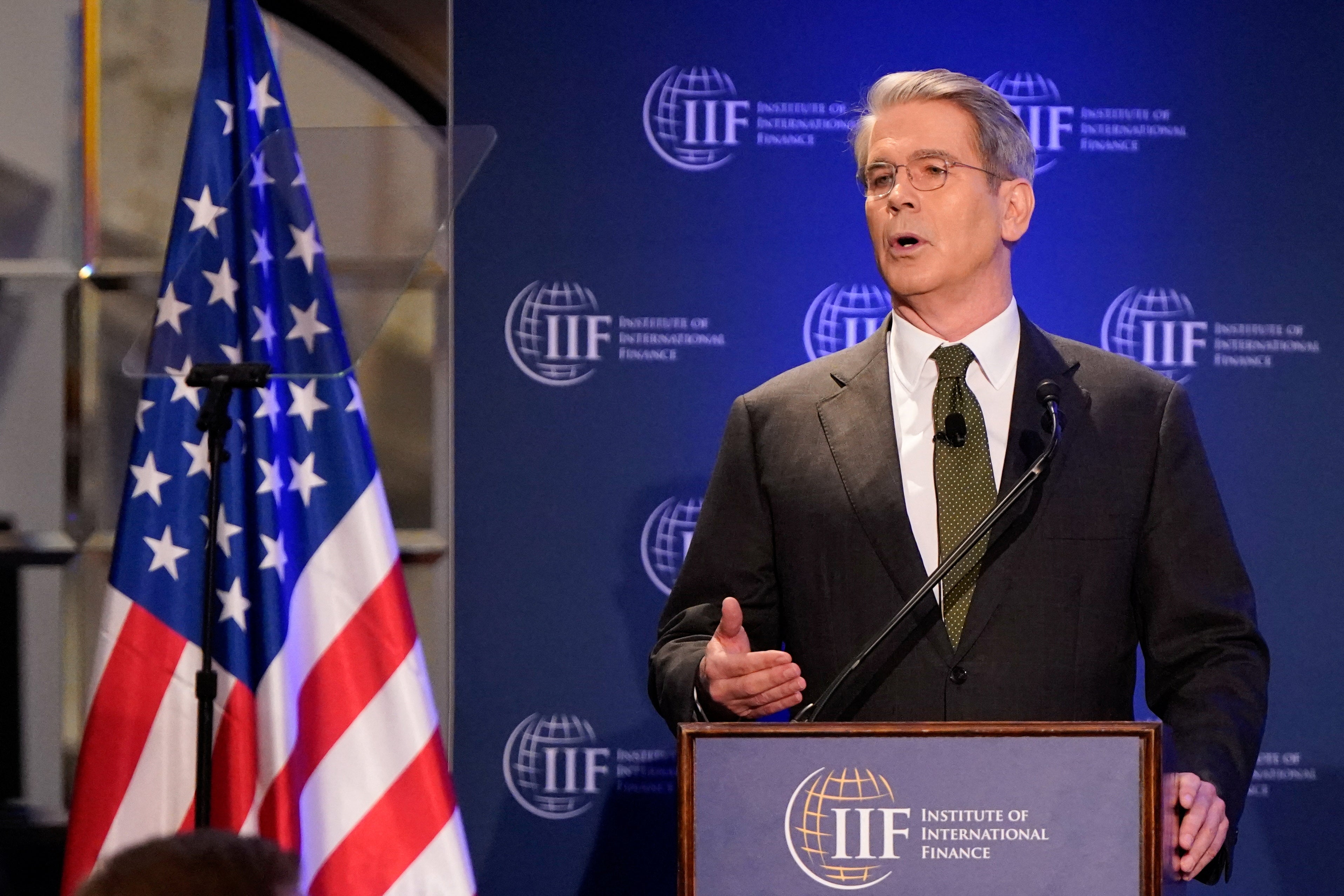 Američki ministar riznice Scott Bessent donosi primjedbe na Institutu za međunarodne financije (IIF) Globalni forum o izgledima na marginama MMF -a i godišnjih proljetnih sastanka Svjetske banke u Washingtonu, DC
