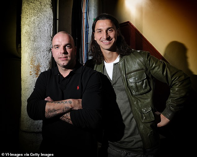 Andy Van der Meyde poses with Zlatan Ibrahimovic, right, alongside whom he played at his boyhood club Ajax in a team that included the likes of Wesley Sneijder and Rafael van der Vaart