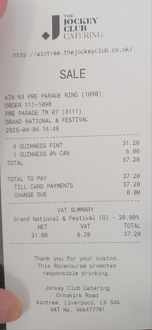 Cijena Guinnessa u Aintreeu za Grand National otkrivena je kao 7,20 funti