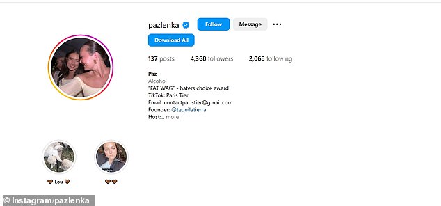 Paris Tier sebe opisuje kao 'debeli wag' na svom Instagram profilu kao odgovor na komentare mržnje koje je dobila