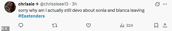 Gledajući kako se prizori odvijaju, gledatelji EastEndersa brzo su odveli u X kako bi izrazili koliko ih je epizoda učinila emotivnom