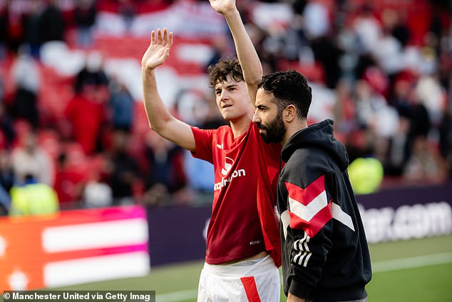 His brother, Tate Fredricson, played the first half for his Sunday league side before bolting to Old Trafford