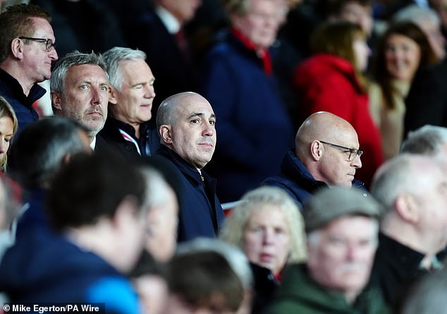 United fans held up placards directly in front of the likes of chief executive Omar Berrada against Wolves on Sunday