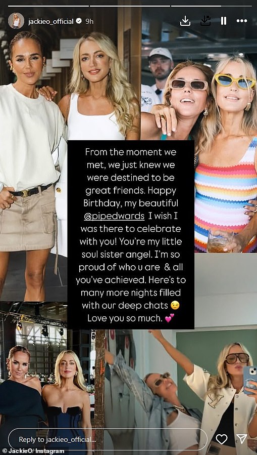 Pip's 'Soul sestra' Jackie O Henderson izdvojila je neko vrijeme u subotu kako bi odala posebnu počast svojoj bestie