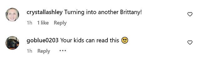 Netko drugi optužio je holivudski glavni glavni dio „pretvaranja u drugu Britney (Spears) 'dok je još jedan korisnik društvenih medija dodao:' Vaša djeca ovo mogu pročitati '