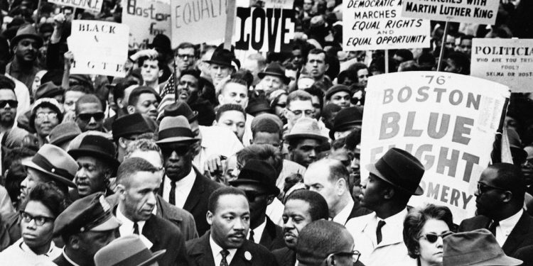 Boston slavi miting slobode iz 1965. godine koji je vodio MLK kao zagovornici koji su porivi nastavili borbu protiv nepravde